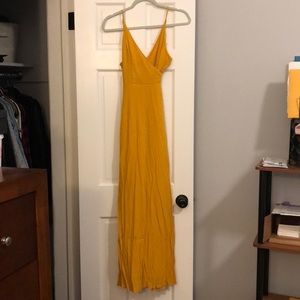 Yellow, wrap maxi dress
